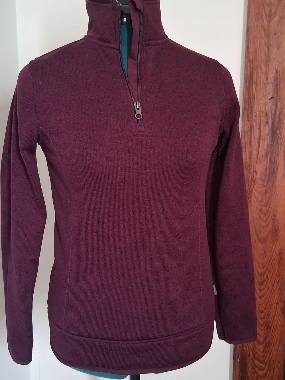 Eddie Bauer Women's Zip-Neck Sweater in Burgundy